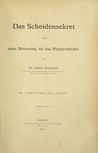 Albert Döderlein' ın tez çalışması
