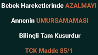 Bebek Hareketlerinde Azalmayı Annenin UMURSAMAMASI Bilinçli Tam Kusurdur
TCK Madde 85/1Bebeğin Hamilelikteki Hareketleri 