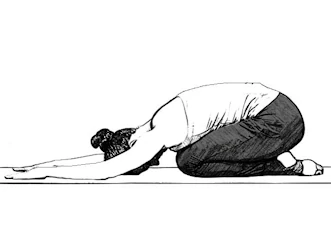 retrovert uterus Balasana (Çocuk pozu)